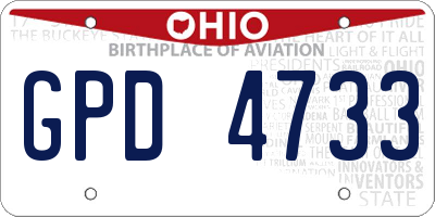 OH license plate GPD4733