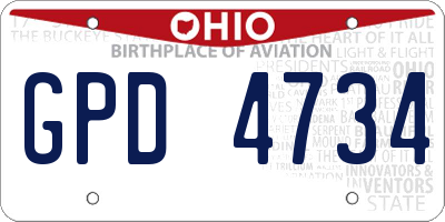 OH license plate GPD4734