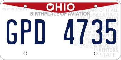 OH license plate GPD4735