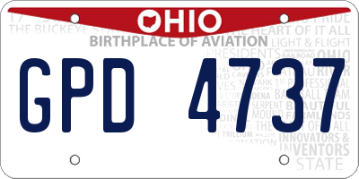 OH license plate GPD4737