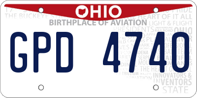 OH license plate GPD4740