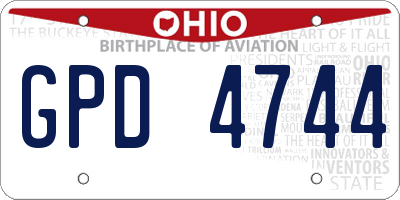 OH license plate GPD4744