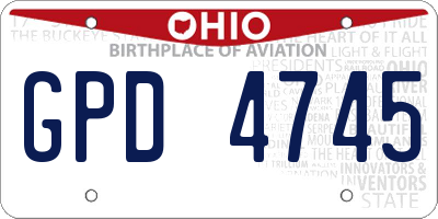 OH license plate GPD4745
