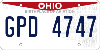 OH license plate GPD4747