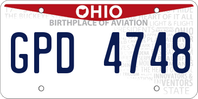 OH license plate GPD4748