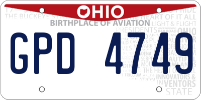 OH license plate GPD4749