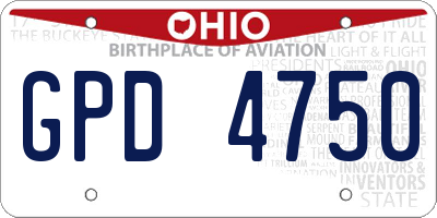 OH license plate GPD4750