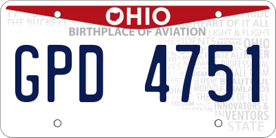 OH license plate GPD4751