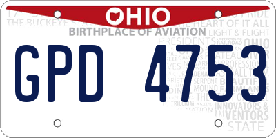 OH license plate GPD4753