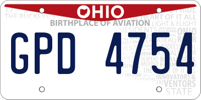 OH license plate GPD4754