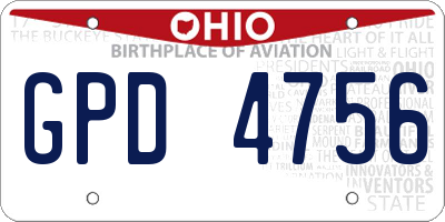 OH license plate GPD4756
