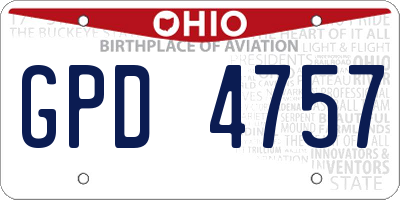 OH license plate GPD4757