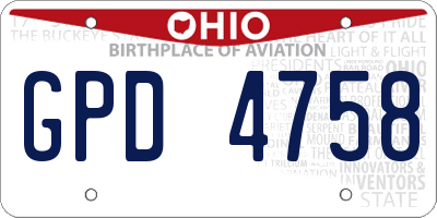 OH license plate GPD4758