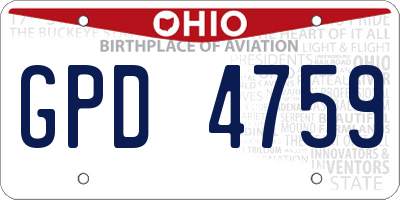 OH license plate GPD4759