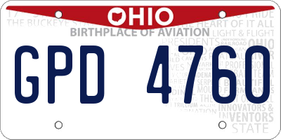 OH license plate GPD4760