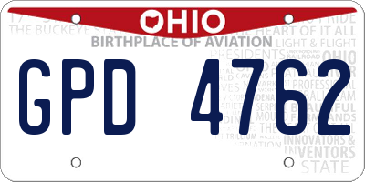 OH license plate GPD4762