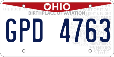 OH license plate GPD4763