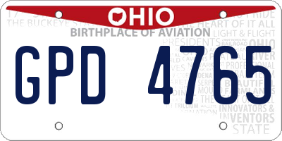 OH license plate GPD4765