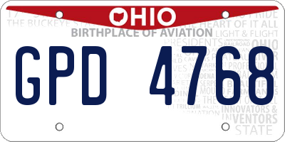 OH license plate GPD4768