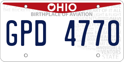 OH license plate GPD4770