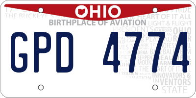 OH license plate GPD4774