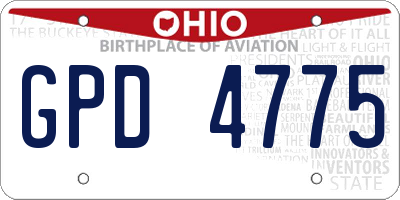 OH license plate GPD4775