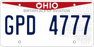 OH license plate GPD4777