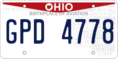OH license plate GPD4778