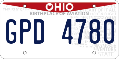 OH license plate GPD4780