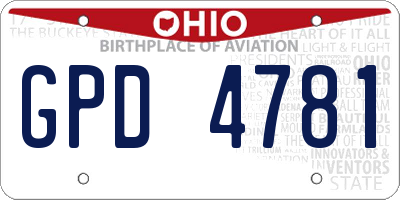 OH license plate GPD4781