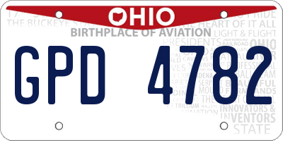 OH license plate GPD4782