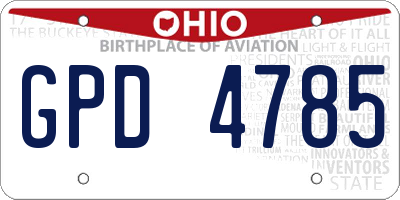 OH license plate GPD4785