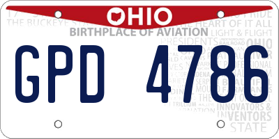 OH license plate GPD4786