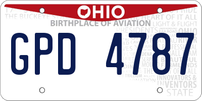 OH license plate GPD4787