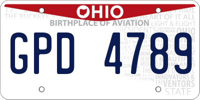 OH license plate GPD4789