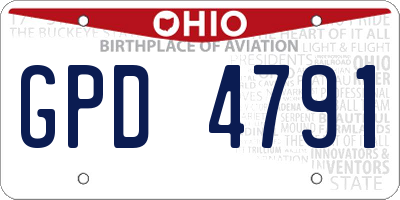 OH license plate GPD4791