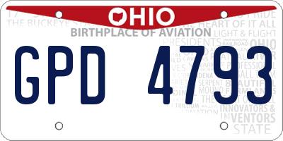 OH license plate GPD4793