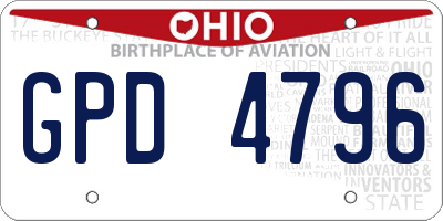 OH license plate GPD4796