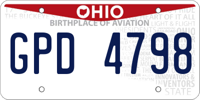 OH license plate GPD4798