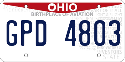 OH license plate GPD4803