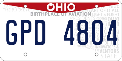 OH license plate GPD4804