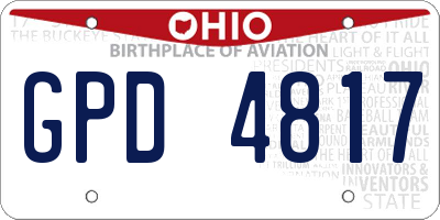 OH license plate GPD4817
