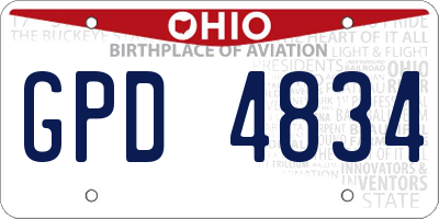 OH license plate GPD4834