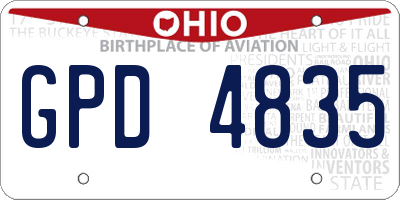 OH license plate GPD4835