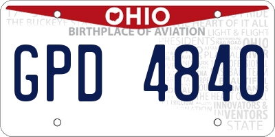 OH license plate GPD4840