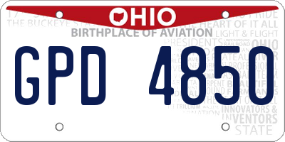OH license plate GPD4850
