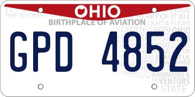 OH license plate GPD4852