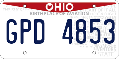 OH license plate GPD4853