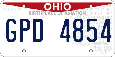 OH license plate GPD4854