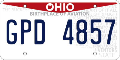 OH license plate GPD4857